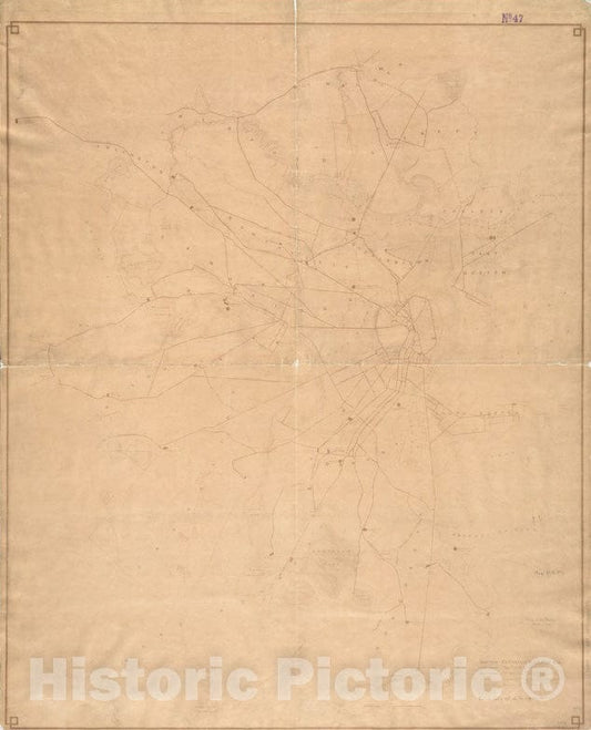 Historical Map, 1898 [Map of Boston, Showing Surface Lines, Proposed Elevated Lines, Connecting Surface Lines and Route of Subway, Vintage Wall Art
