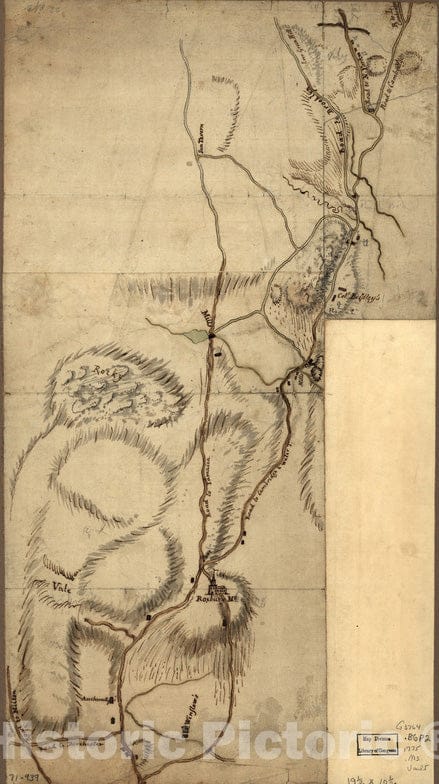 Historical Map, 1775 Map of The Environs of Roxbury Showing Roads to Jamaica, Cambridge, Dorchester, Milton, etc, Vintage Wall Art