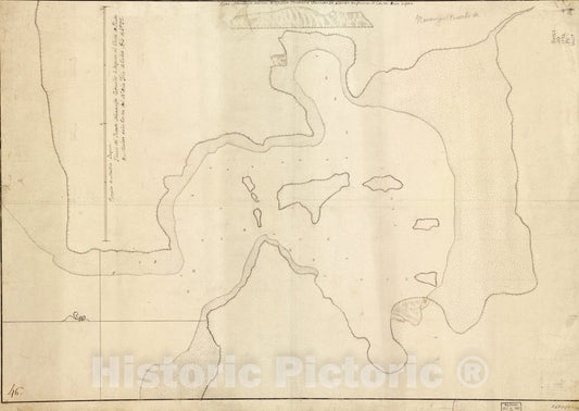 Historical Map, 1792 Plano del Puerto Naranjos cituado 4 leguas al oeste de Punta de Mulas en la Costa del N. de la ysla de Cuba, Vintage Wall Art