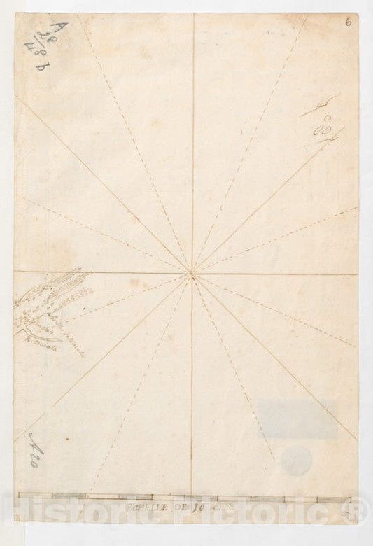 Historical Map, 1760 [Sketch map of The St Lawrence River at River Toniata], Vintage Wall Art