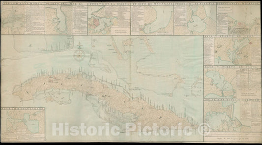 Historical Map, 1770 Ysla de Cuba, Vintage Wall Art