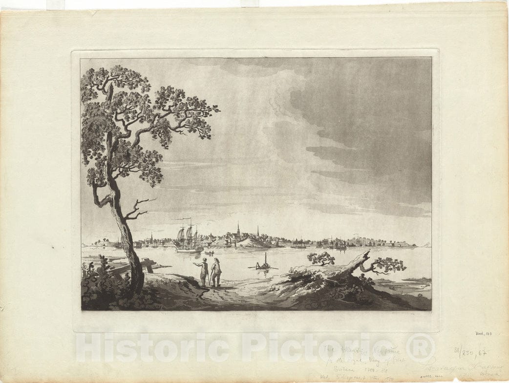 Historical Map, 1780 [View of Portsmouth, N.H.], Vintage Wall Art