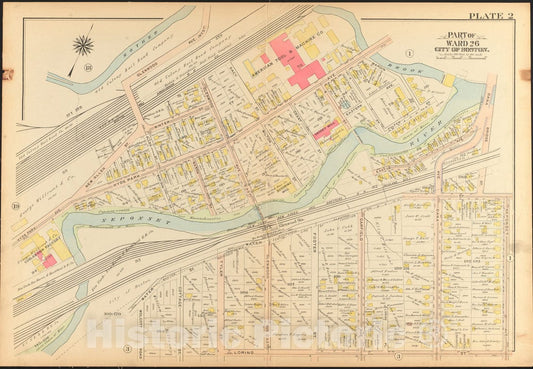 Historical Map, 1912 Atlas of The City of Boston, Ward 26, Hyde Park : Plate 2, Vintage Wall Art