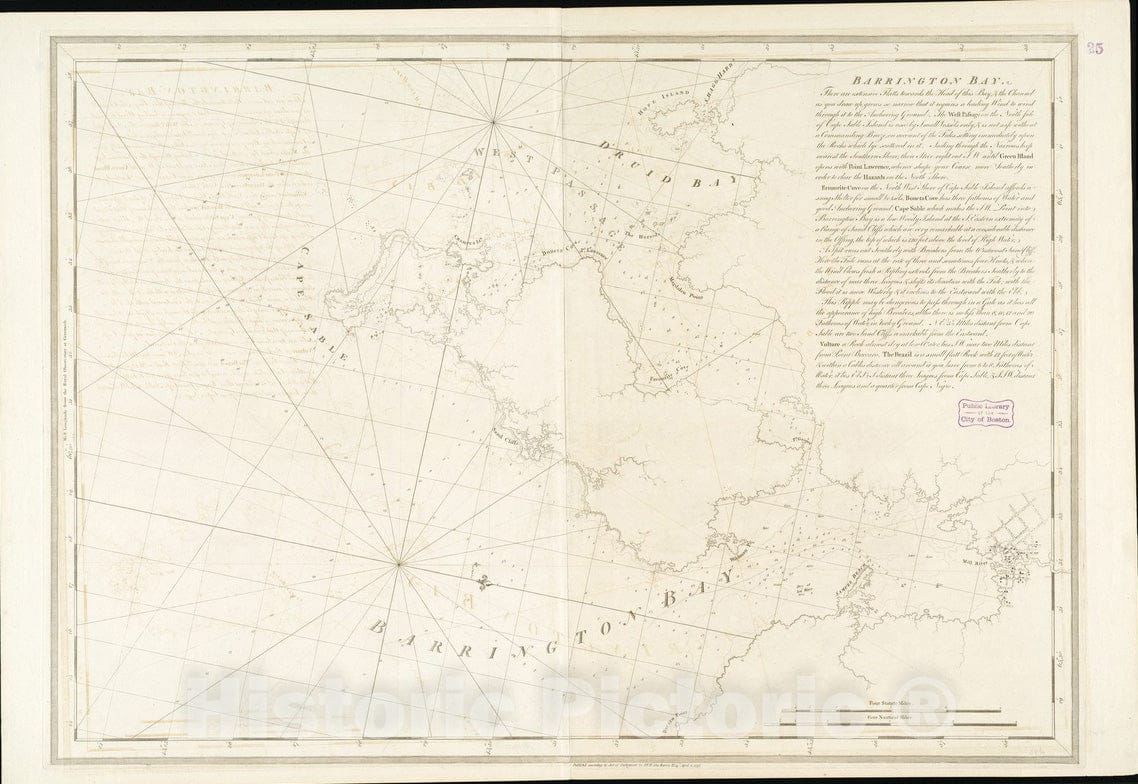 Historical Map, 1776 Barrington Bay, Vintage Wall Art : 5133452