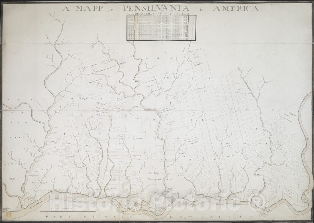 Historical Map, 1756 A MAPP of PENSYLVANIA in America, Vintage Wall Art