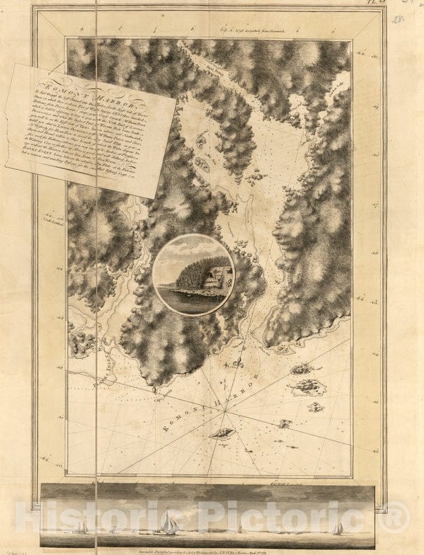 Historical Map, 1779 Egmont Harbor, Vintage Wall Art : 5133476