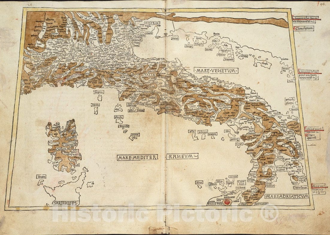 Historical Map, 1482 Plurime Sunt regiones que quidem singule singulis Rebus excellere videntur, Vintage Wall Art