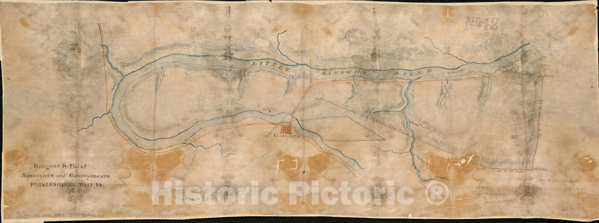 Historical Map, 1870-1879 Parkersburg, West Va, Vintage Wall Art