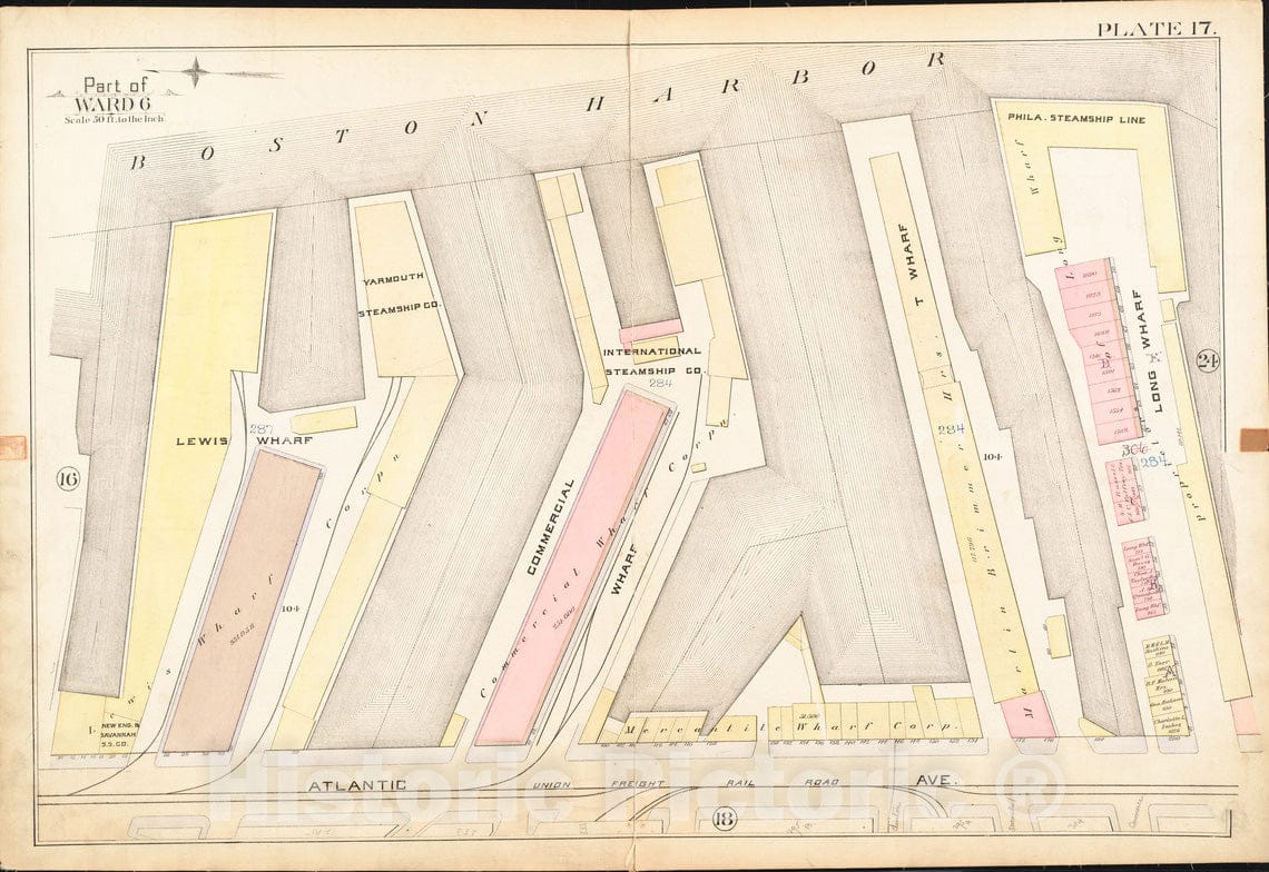 Historical Map, Atlas of the city of Boston : city proper : plate 17, Vintage Wall Art