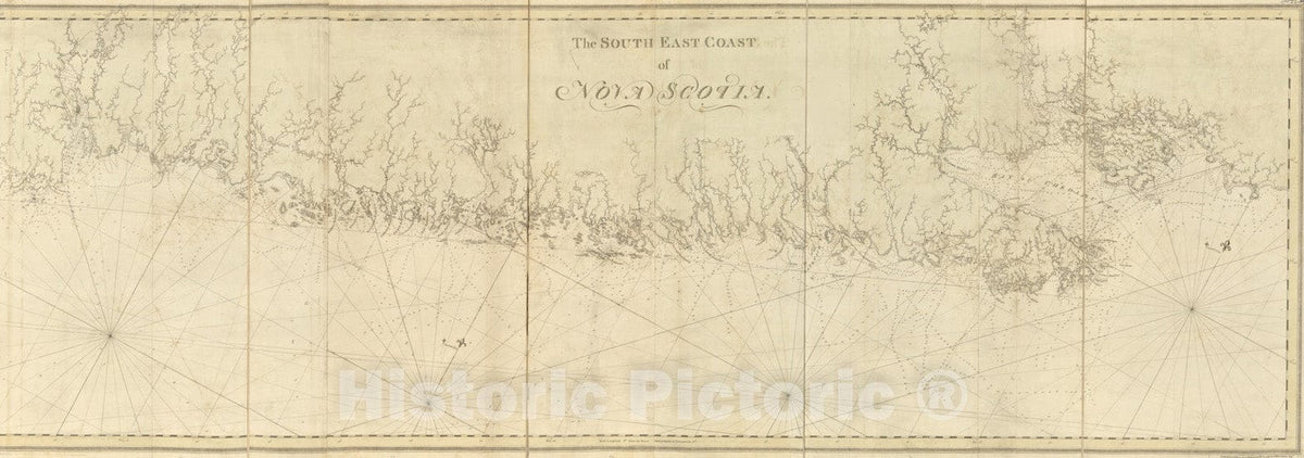 Historical Map, 1779 The South East Coast of Nova Scotia, Vintage Wall Art