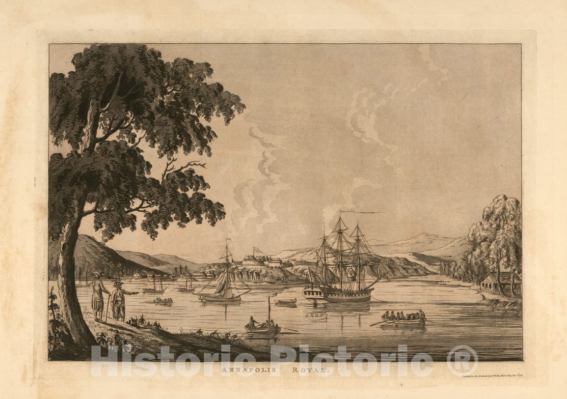 Historical Map, 1781 Annapolis Royal, Vintage Wall Art