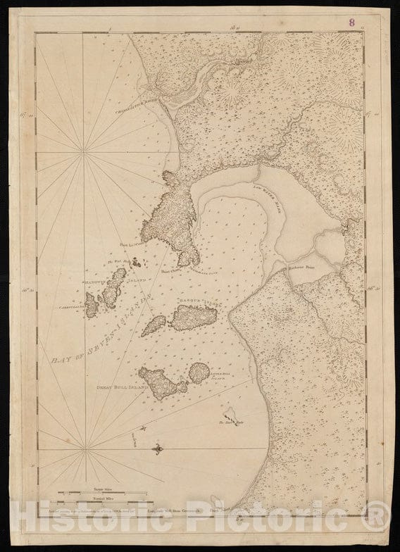 Historical Map, 1778 [Bay of Seven Islands], Vintage Wall Art