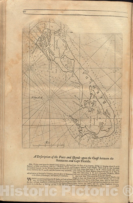 Historical Map, 1737 Bermudas, Vintage Wall Art