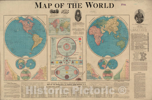 Historical Map, 1905 Map of the world, Vintage Wall Art