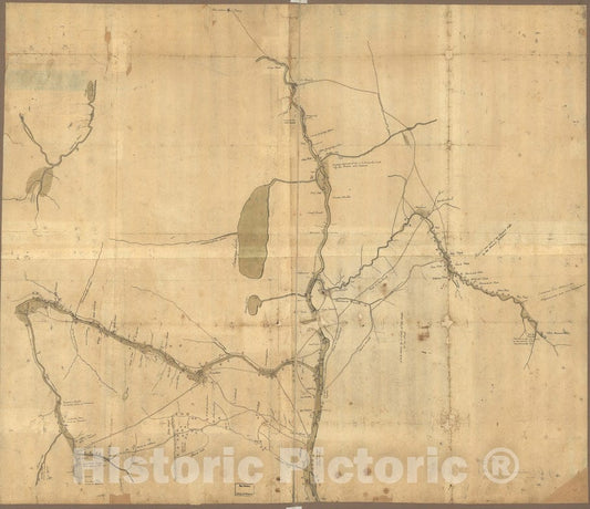 Historical Map, 1758 Map of The Northern Parts of New York, Vintage Wall Art