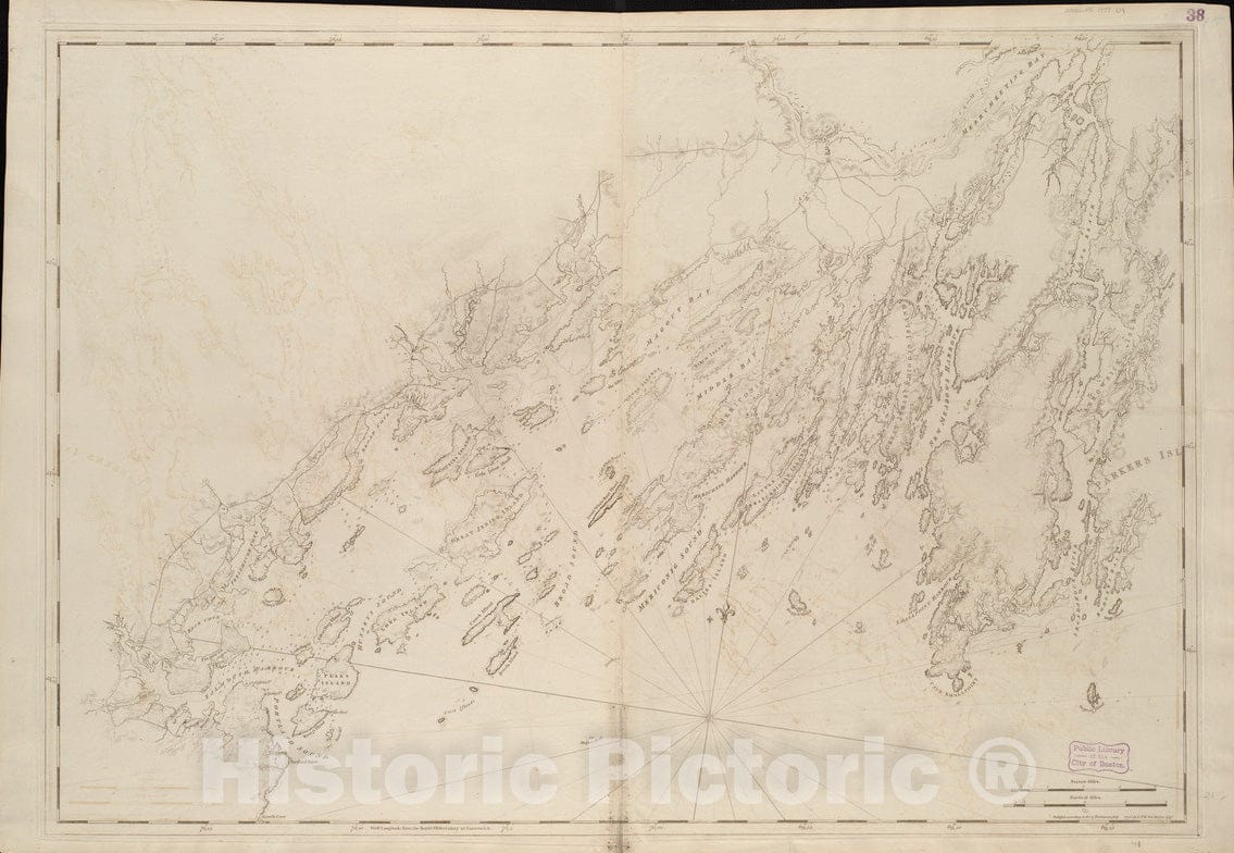 Historical Map, 1776 Coast of Maine from Salter Island to Portland Head, Vintage Wall Art : 5134656