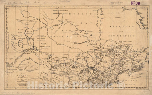 Historical Map, 1850-1859 A map of Canada and the north part of Louisiana with the adjacent countrys, Vintage Wall Art