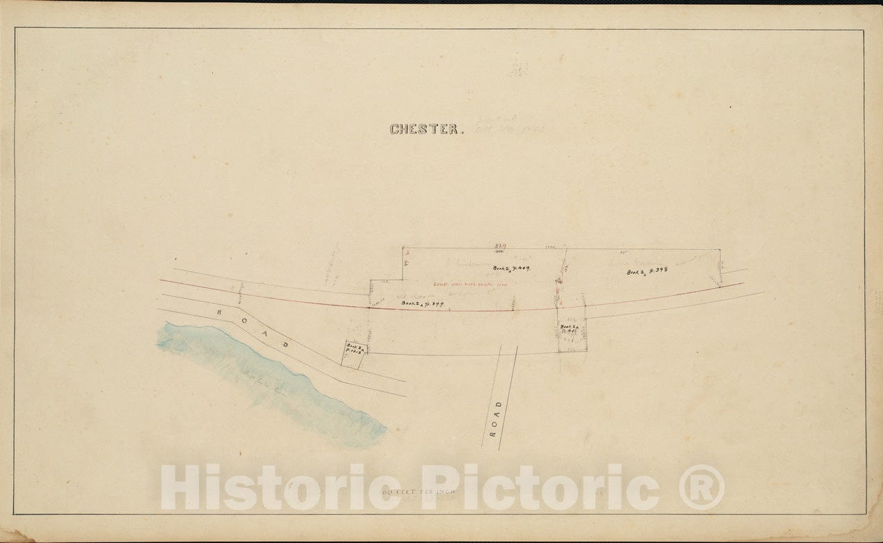 Historical Map, 1880 Chester, Vintage Wall Art