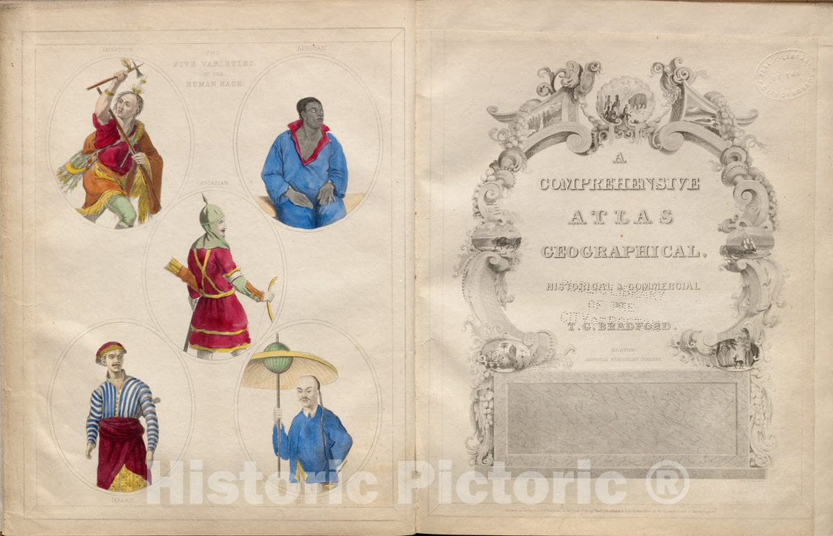 Historical Map, 1835 A Comprehensive Atlas Geographical, Historical & Commercial [Title Page], Vintage Wall Art