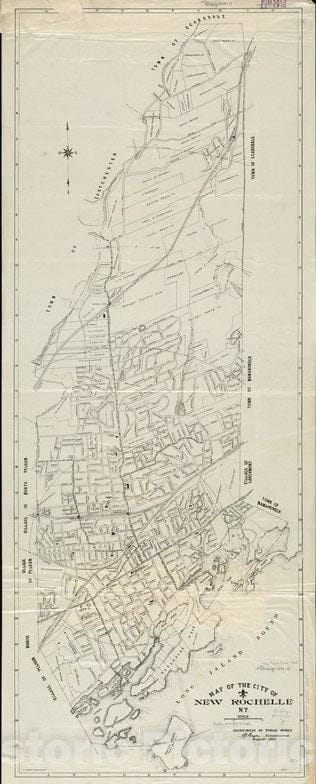 Historical Map, 1920 Map of The City of New Rochelle, N.Y, Vintage Wall Art