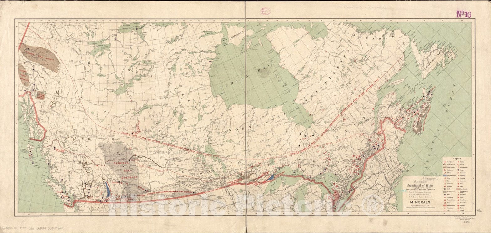 Historical Map, 1900-1909 Minerals, Vintage Wall Art