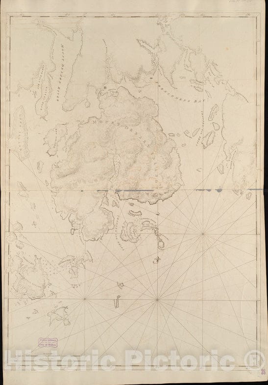 Historical Map, 1776 Mount Desert Island and neighboring Coast of Maine, Vintage Wall Art : 5135052