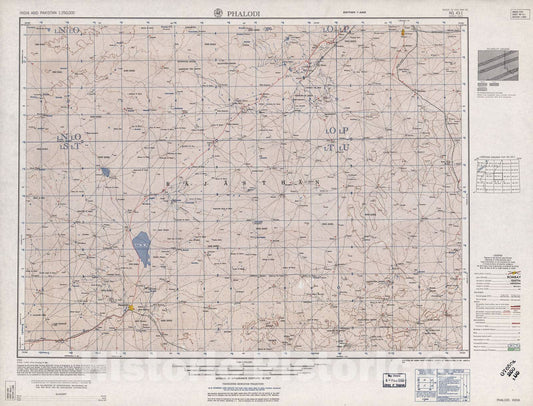 Historic 1955 Map - India and Pakistan 1:250,000. - Phalodi, India 1959