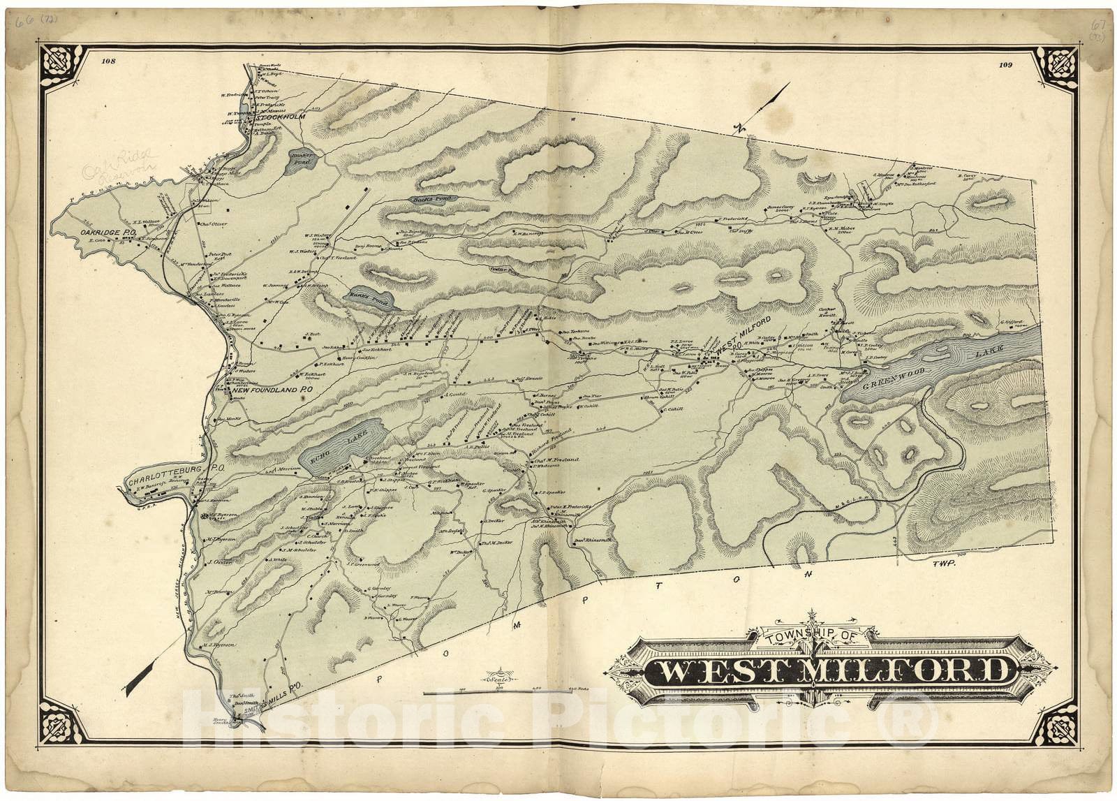 Historic 1877 Map - Atlas of Passaic County, New-Jersey - Township of Manchester - Atlas of Passaic County, New-Jersey :