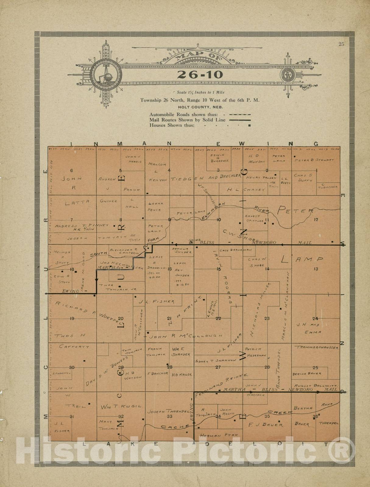 Historic 1915 Map - Atlas and plat Book of Holt County, Nebraska - Map of 26-10 - Standard Atlas and Directory of Holt County, Nebraska