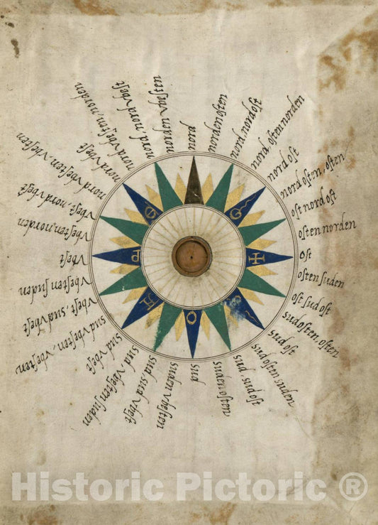 Historic 1544 Map - Portolan Atlas of 9 Charts and a World map, etc. Dedicated to Hieronymus Ruffault, Abbot of St. Vaast. - Northern Europe
