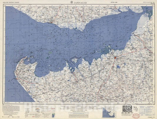 Historic 1955 Map - India and Pakistan 1:250,000. - Jamnagar, 1959