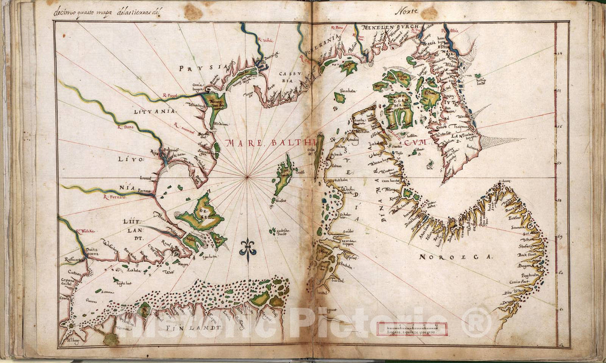Historic 1630 Map - Taboas geraes de toda a navegaÃ§Ã£o - Southern Part of Baltic Sea - 1692