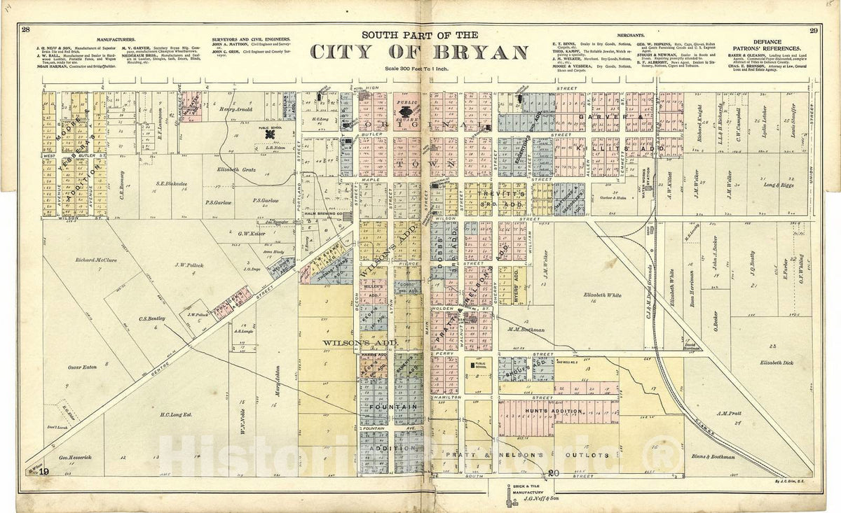 Historic 1894 Map - Atlas of Williams County, Ohio : from County Records, plats and surveys - Williams County