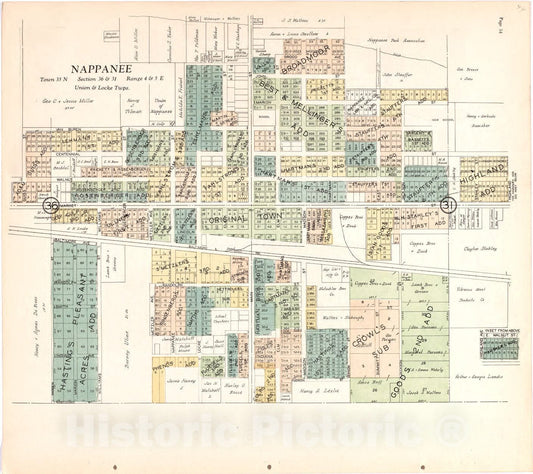 Historic 1929 Map - Atlas and plat Book of Elkhart County, Indiana - Map of Baugo & Cleveland Twps. Elkhart County, Indiana