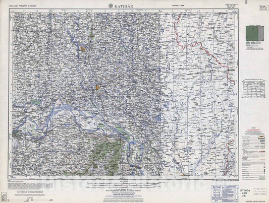 Historic 1955 Map - India and Pakistan 1:250,000. - Kathiar, India, Pakistan, 1961