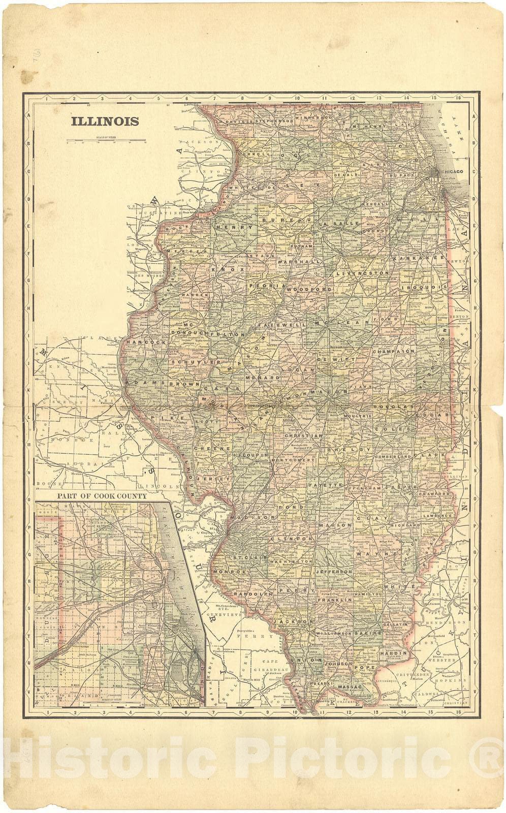 Historic 1891 Map - Plat Book of Tazewell County, Illinois - Mackinaw