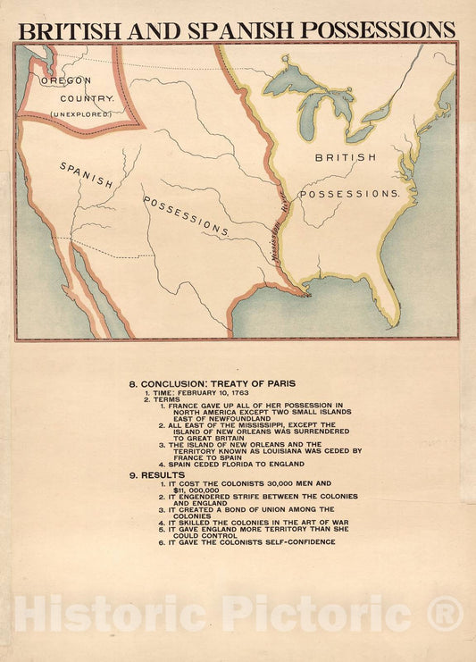 Historic 1898 Map - Robertson's Geographic History of America and The United States - Spanish in America at Close of The Sixteenth Century