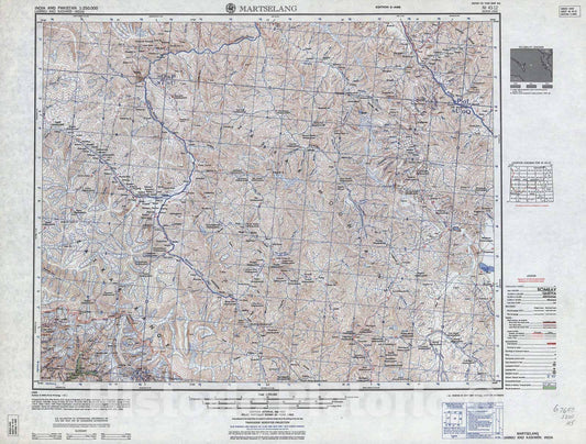 Historic 1955 Map - India and Pakistan 1:250,000. - Marteslang, Jammu and Kashmir, India 1955 1