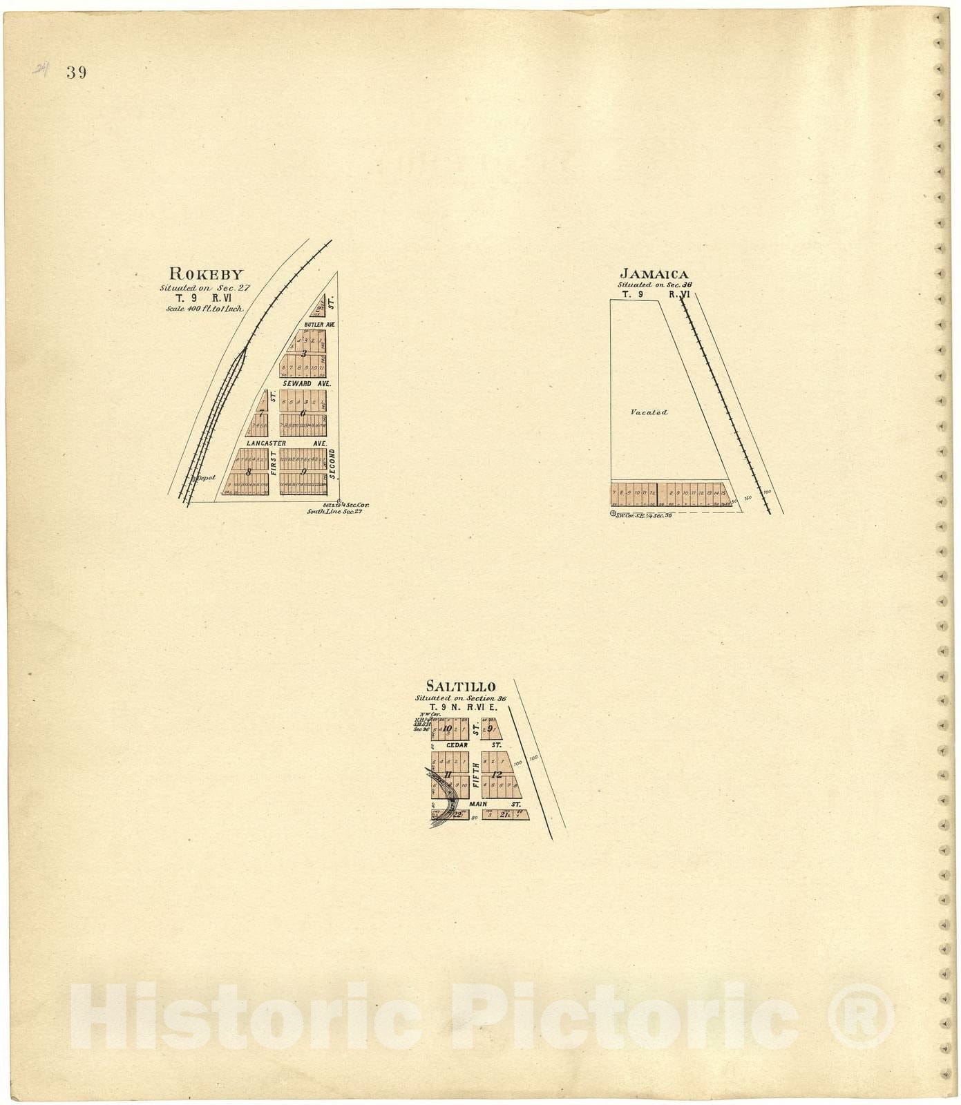 Historic 1903 Map - Plat Book of Lancaster County, Nebraska - Rokeby; Jamaica; Saltillo