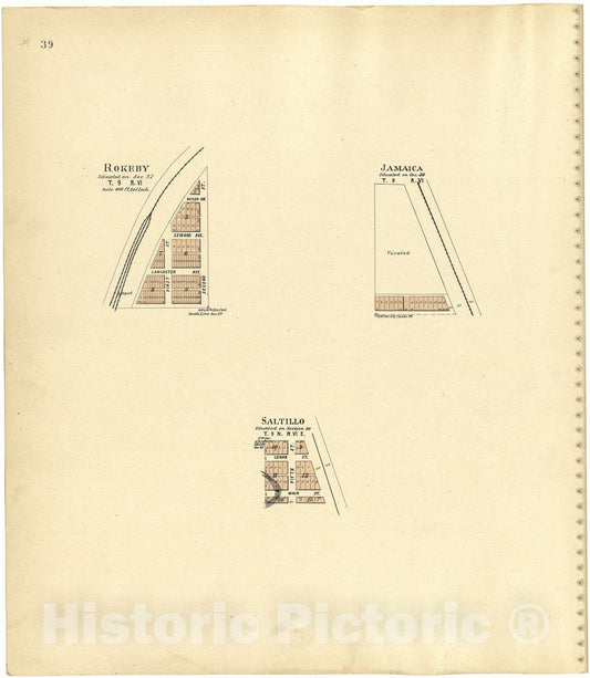 Historic 1903 Map - Plat Book of Lancaster County, Nebraska - Rokeby; Jamaica; Saltillo