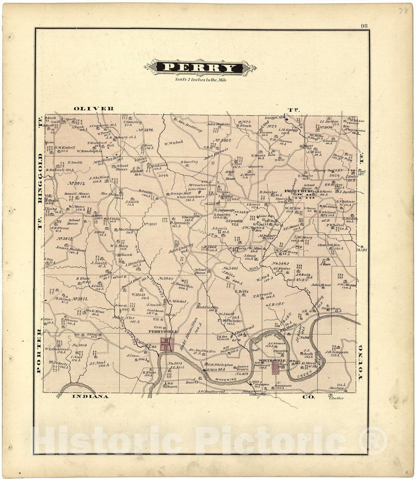 Historic 1878 Map - Atlas of Jefferson County, Pennsylvania - Perry