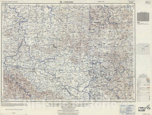 Historic 1955 Map - India and Pakistan 1:250,000. - Chirmiri, 1959