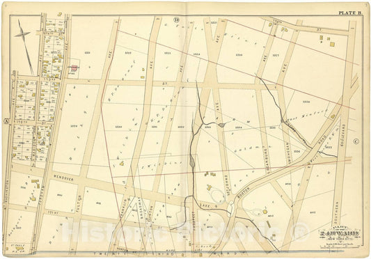 Historic 1882 Map - Atlas of The 24th Ward, City of New York - Part of The 24th Ward New York City - Plate B - Atlas of The Twenty Fourth Ward, New York City