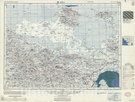 Historic 1955 Map - India and Pakistan 1:250,000. - Bhuj, 1959