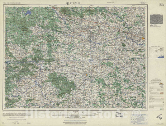 Historic 1955 Map - India and Pakistan 1:250,000. - Purulia, 1959