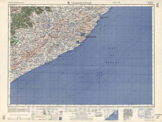 Historic 1955 Map - India and Pakistan 1:250,000. - Visakhapatnam, 1959