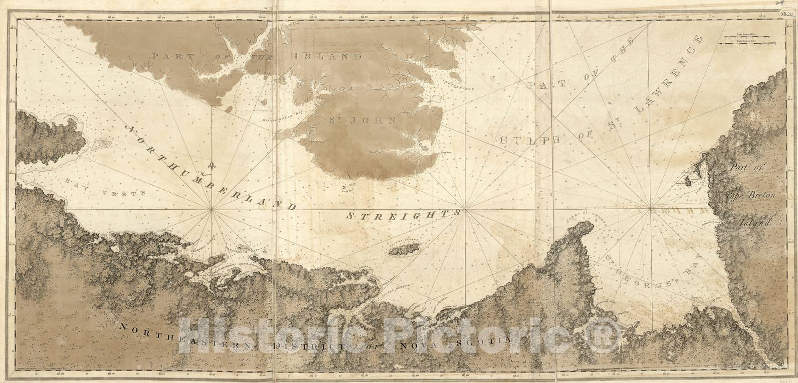 Historic 1800 Map - The Atlantic Neptune - Northumberland Straits from Bay Verte to Gut of Canso