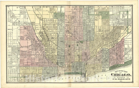 Historic 1885 Map - Illustrated Atlas of Lake County, Illinois - New Guide Map of Chicago - Atlas of Lake County, Illinois, Illustrated