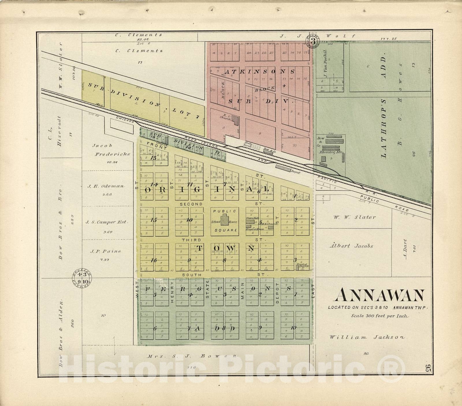 Historic 1893 Map - Plat Book of Henry County, Illinois - Annawan 2