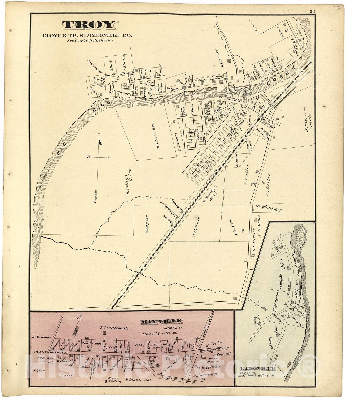 Historic 1878 Map - Atlas of Jefferson County, Pennsylvania - Troy